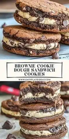 Brownie Cookie Dough Sandwich Cookies: An Amazing Ultimate 7-Layer Dessert Delight