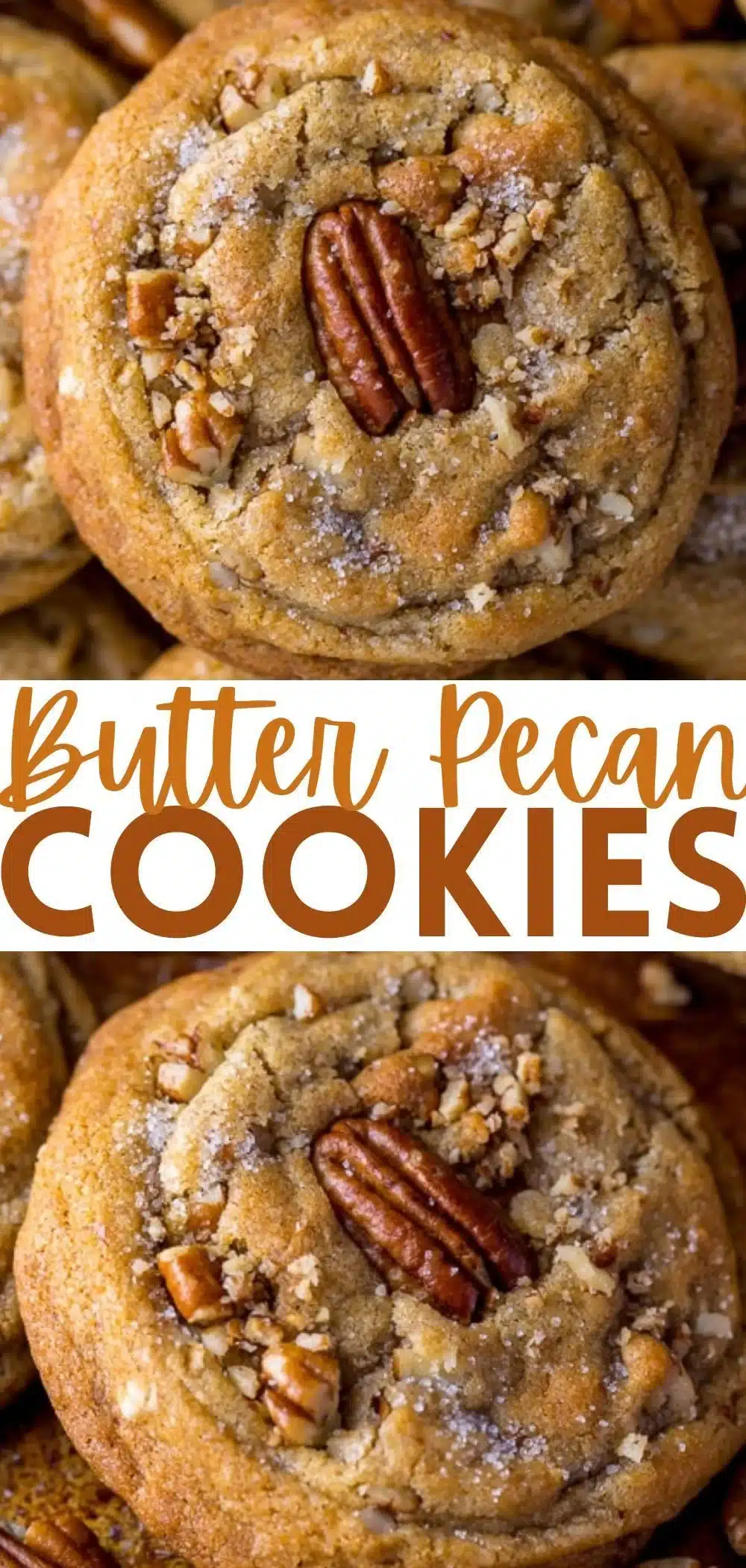 Delicious Butter Pecan Cookies, thick and chewy with a crunchy texture.