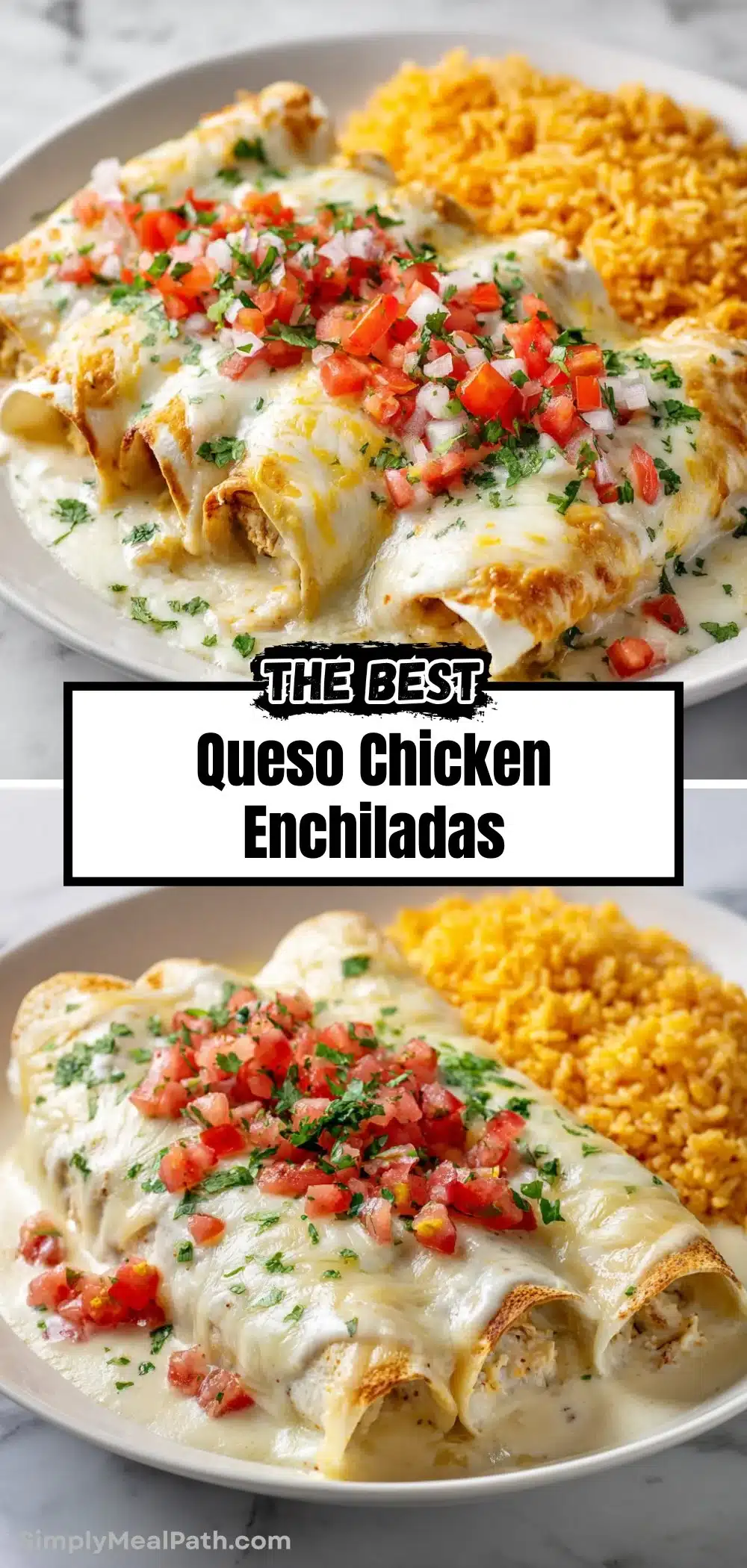 Cheese Chicken Enchiladas topped with cheese and herbs, perfect for weeknight dinners