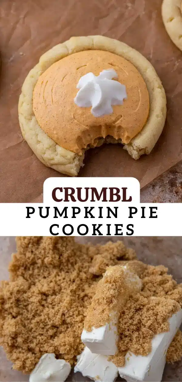 Plate of delicious pumpkin pie cookies on a rustic table