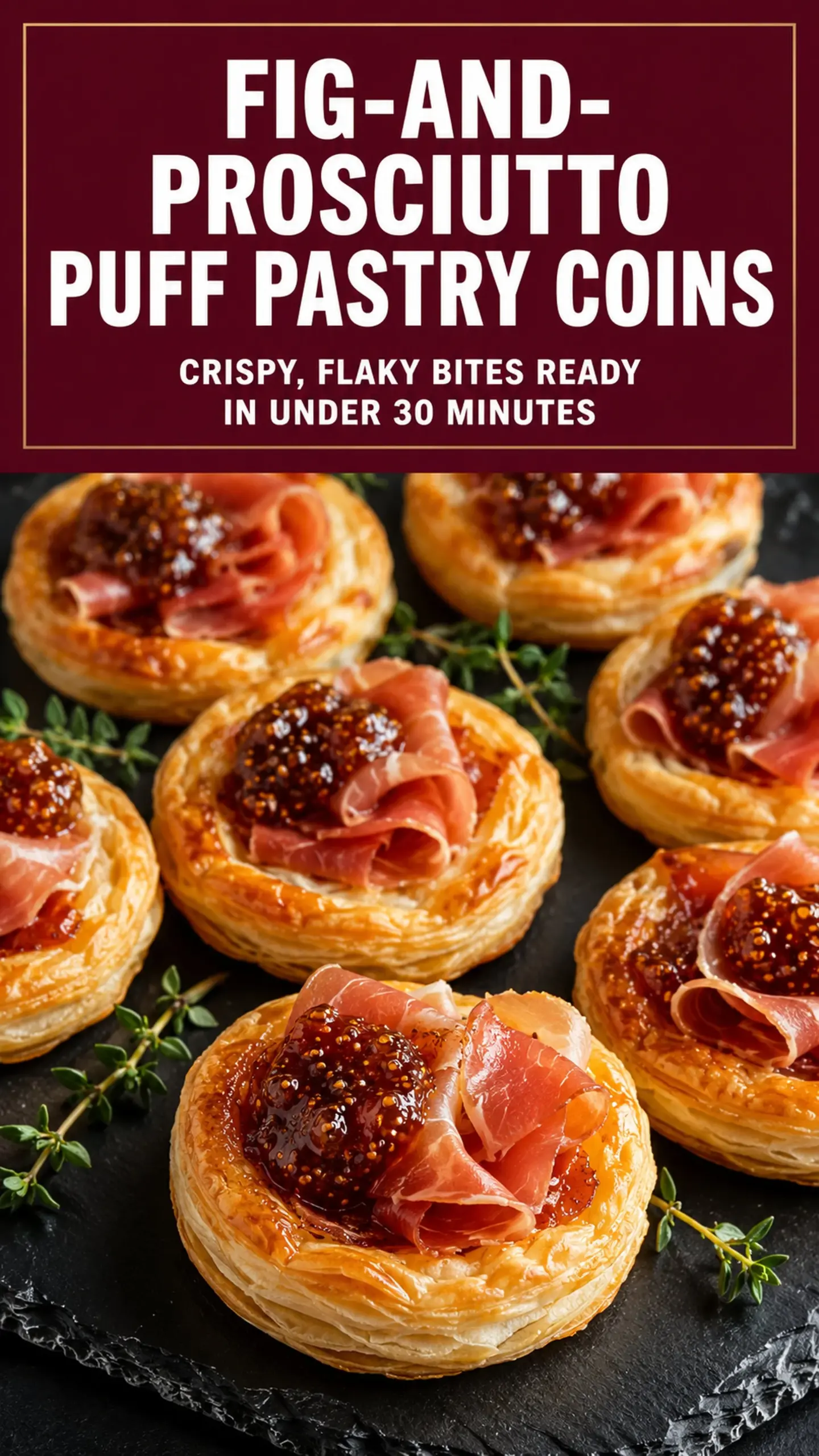 Fig and Prosciutto Puff Pastry Coins — Fancy Appetizer, Easy Method