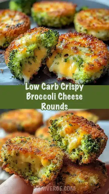 Crispy low carb broccoli cheese rounds for a healthy side dish