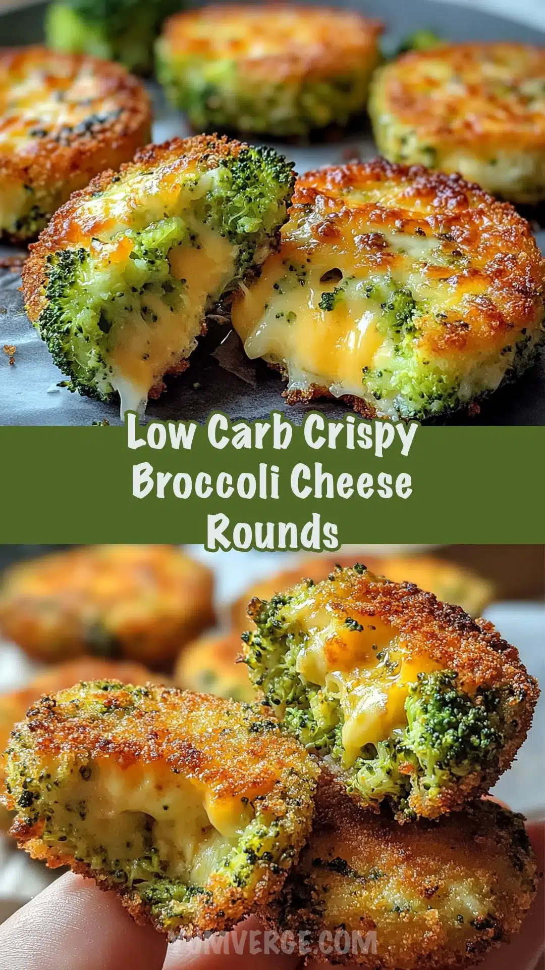 Crispy low carb broccoli cheese rounds for a healthy side dish