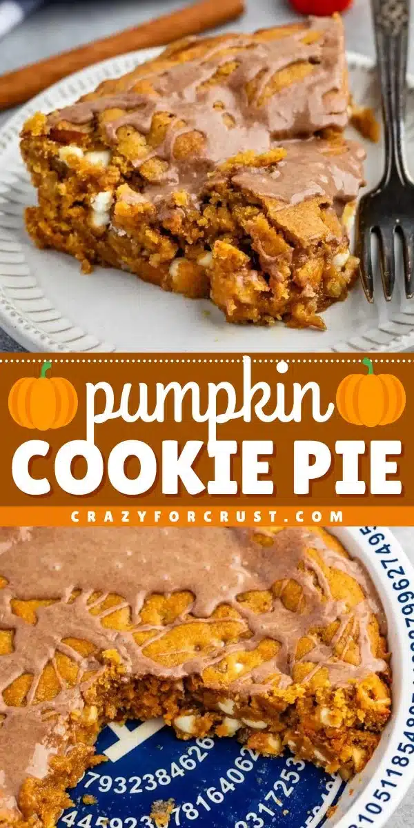 Delicious Pumpkin Cookie Pie served with whipped cream on a festive table