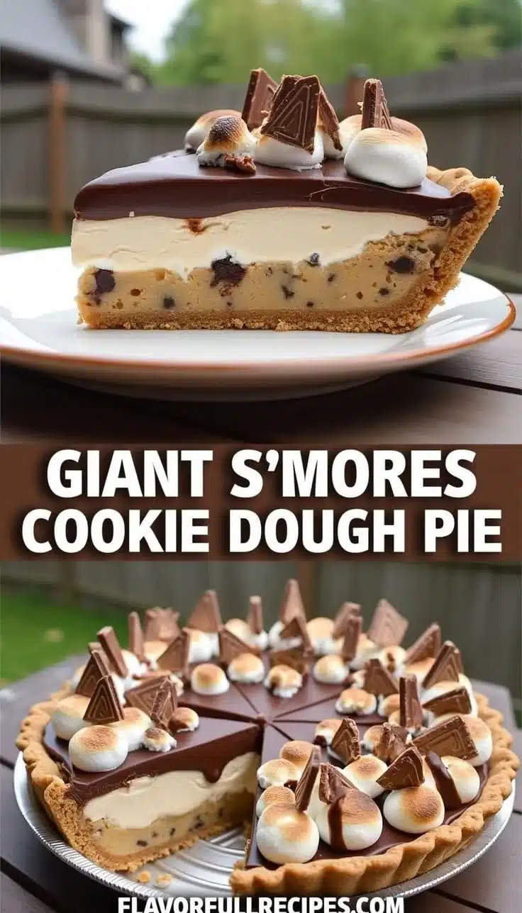 S’mores Cookie Dough Pie Recipe – Easy Giant Homemade Dessert | Giant s’mores cookie dough pie, Unique pie ideas, Fun pies to make