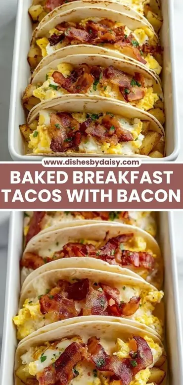 Baked breakfast tacos ready to serve for a quick morning meal.